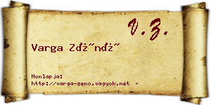 Varga Zénó névjegykártya
